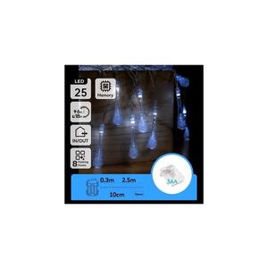 B.V. - LED Ven. ván. řetěz 25xLED/8 funkcí 3xAA 2, 5m IP44 studená bílá kapky B10303K5A obraz