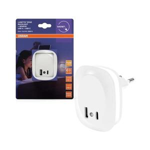 Osram- LED Noční svítidlo do zásuvky se senzorem a USB LUNETTA LED/12, 5W/230V 4099854532115 obraz