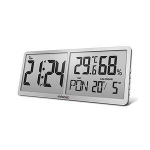 ELDONEX ECL-1110-SL - Digitální nástěnné hodiny TimeCheck 4xAA stříbrná ECL-1110-SL obraz