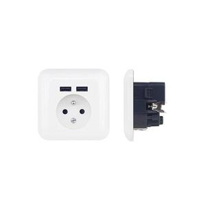 Zásuvka domovní s USB FRENCH 250V/16A PWSF2U obraz