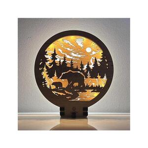 Li-Go 23595/DUB2 - LED Stmívatelná stolní dekorace LED/12W/230V 20x22 cm dub 23595/DUB2 obraz