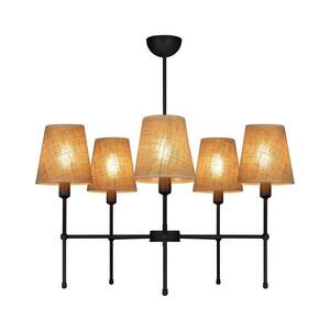 Lustr na tyči MADELA 5xE14/40W/230V juta/černá 0128 obraz