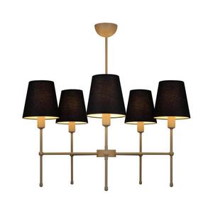 Lustr na tyči MADELA 5xE14/40W/230V černá/béžová 0479 obraz