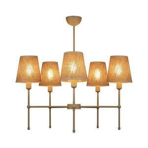 Lustr na tyči MADELA 5xE14/40W/230V juta/béžová 0243 obraz