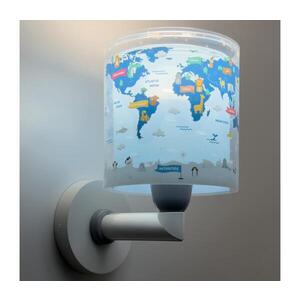 Dalber 40679 - Dětská nástěnná lampa WORLD 1xE27/15W/230V modrá 40679 obraz