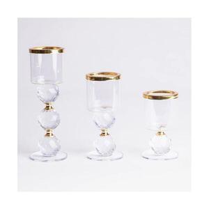 Estilo Home SADA 3x Svícen zlatá/čirá 5905623251066 obraz