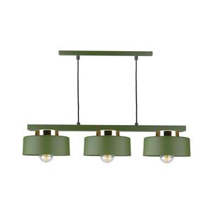 Keter Lighting Lustr na lanku IGNIA 3xE27/60W/230V zelená/zlatá 3387 obraz