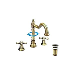 RAV Slezák MK132.0SM - Umyvadlová baterie + výpusť MORAVA RETRO stará mosaz MK132.0SM obraz