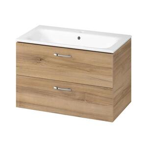 Cersanit S801-539 - Závěsná koupelnová skříňka s umyvadlem NIKO 80x45 cm ořech S801-539 obraz