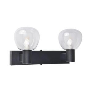 Koupelnové nástěnné svítidlo POLA 2xG9/5W/230V IP44 černá/čirá 336026 obraz