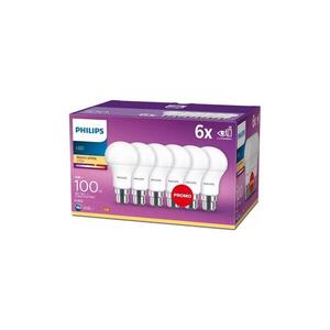 SADA 6x LED Žárovka Philips A60 B22/13W/230V 2700K 8718696586358 obraz