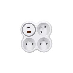 P106C-PD20 - Rozbočka 3x 16A + USB A+C rychlonabíječka 20W P106C-PD20 obraz