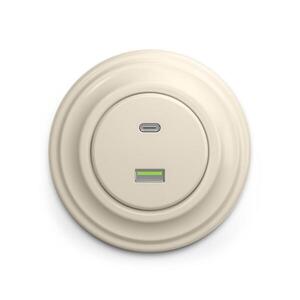 lap - Retro USB zásuvka A+C s rámečkem béžová KA0134+KA0140 obraz