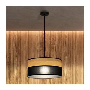 Lustr na lanku ALBA 1xE27/15W/230V pr. 40 cm černá/hnědá W-KM 4020/1 BK+WOOD+BK obraz