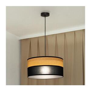 Lustr na lanku ALBA 1xE27/15W/230V pr. 45 cm černá/hnědá W-KM 4525/1 BK+WOOD+BK obraz