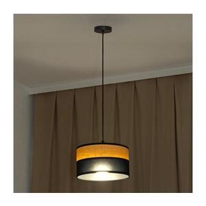 Lustr na lanku ALBA 1xE27/15W/230V pr. 25 cm černá/hnědá W-KM 2515/1 BK+WOOD+BK obraz