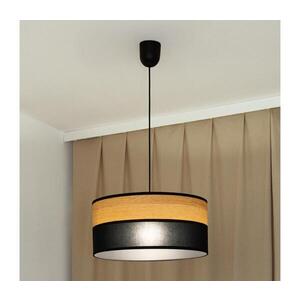 Lustr na lanku ALBA 1xE27/15W/230V pr. 45 cm černá/hnědá W-4525/1 WOOD+BK+SCW-P BK obraz