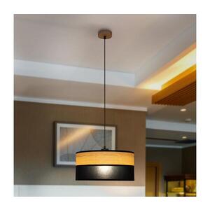 Lustr na lanku ALBA 1xE27/15W/230V pr. 40 cm černá/hnědá W-KM 4020/1 DS+WOOD+BK obraz