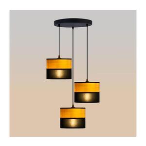 Lustr na lanku ALBA 3xE27/15W/230V pr. 40 cm černá/hnědá W-KD 2015/3 BK+WOOD+BK obraz