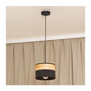 Lustr na lanku ALBA 1xE27/15W/230V pr. 20 cm černá/hnědá W-KM 2015/1 BK+WOOD+BK obraz