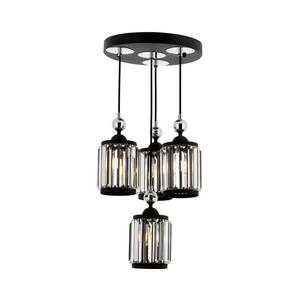 Lustr na lanku CRYSTALLINE 4xE27/40W/230V černá 301AUR1274 obraz