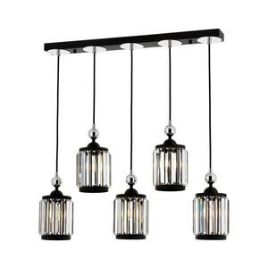 Lustr na lanku CRYSTALLINE 5xE27/40W/230V černá 301AUR1275 obraz