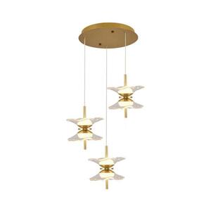LED Lustr na lanku BUTTERFLY 6xLED/5W/230V 3000K zlatá 414LRC1358 obraz