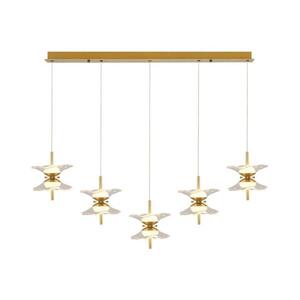 LED Lustr na lanku BUTTERFLY 10xLED/5W/230V 3000K zlatá 414LRC1359 obraz
