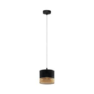 Lustr na lanku PAGLIA 1xE27/15W/230V černá/ratan NSTK9417+HE0617 obraz