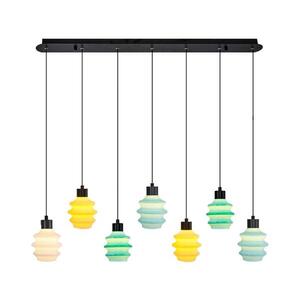 LED Lustr na lanku CACTUS 7xLED/2, 8W/230V 3000K zelená/žlutá/bílá 414LRC2017 obraz