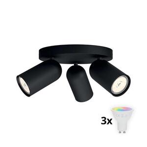 Philips - LED RGBW Stmívatelné bodové svítidlo PONGEE 3xGU10/4, 8W/230V černá +DO P2054+3xAI2362 obraz