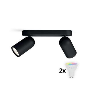 Philips - LED RGBW Stmívatelné bodové svítidlo PONGEE 2xGU10/4, 8W/230V černá +DO P2053+2xAI2362 obraz