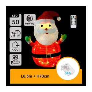 B.V. - LED Vánoční venkovní dekorace 50xLED/3xAA 0, 7m IP44 teplá Santa Claus B10303ABAD obraz