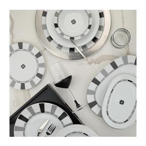 Jídelní sada 27 ks bílá/šedá/porcelán 710KTP3690 obraz