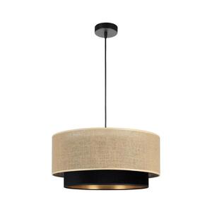 Lustr na lanku SARTA 1xE27/60W/230V pr. 45 cm černá/juta H0196 obraz