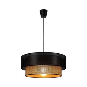Lustr na lanku BORHO 1xE27/60W/230V pr. 40 cm černá/juta 0252 obraz