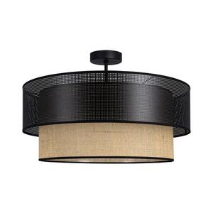 Přisazený lustr BORHO 1xE27/60W/230V pr. 50 cm černá/juta 0436 obraz