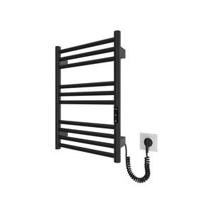 Mario-Radiators Koupelnový žebříkový radiátor HF GREENWICH 100W/230V 57x43 cm černá pravá kulatý 6.1.0300.06.BM obraz