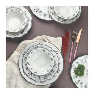 Jídelní sada 24 ks bílá/zelená/porcelán 824MXL1104 obraz