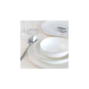 Jídelní sada 24 ks bílá/stříbrná/porcelán 311MBL1110 obraz