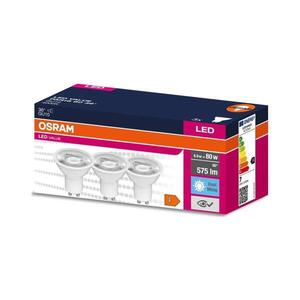 Osram 3PAK LED žárovka LED GU10 6, 9W = 80W 575lm 4000K Neutrální bílá 36° VALUE OSRVALU7517 obraz