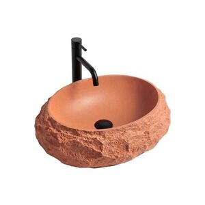REA-U7349 - Umyvadlo na desku MIKA 38x50 cm oranžová/imitace kamene REA-U7349 obraz