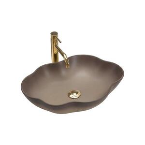 REA-U0629 - Umyvadlo na desku PEARL 38x50, 5 cm keramika/hnědá REA-U0629 obraz