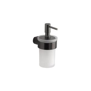 Gedy - Nástěnný dávkovač mýdla PIRENEI 110 ml mléčné sklo/metalicky šedá PI8181 obraz