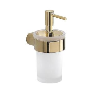 Gedy - Nástěnný dávkovač mýdla PIRENEI 110 ml mléčné sklo/zlatá PI8187 obraz