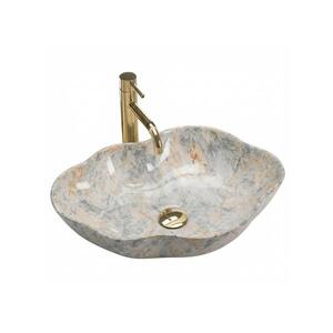REA-U0620 - Umyvadlo na desku PEARL 38x50, 5 cm keramika/šedá/béž./imitace kamene REA-U0620 obraz