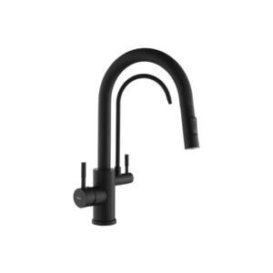 REA-B7564 - Dřez. baterie s vyta. sprš. a filtrací ECO FRESH 37, 5 cm matná černá REA-B7564 obraz