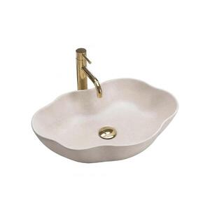 REA-U0617 - Umyvadlo na desku PEARL 38x50, 5 cm keramika/béžová/imitace kamene REA-U0617 obraz
