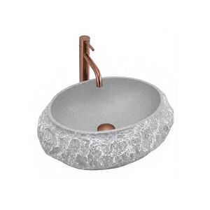 REA-U0633 - Umyvadlo na desku MIKA GABRO 38x50 cm šedá/imitace kamene REA-U0633 obraz