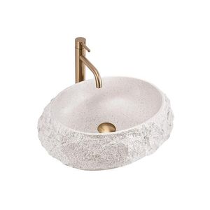 REA-U4332 - Umyvadlo na desku MIKA 38x50 cm béžová/šedá/imitace kamene REA-U4332 obraz